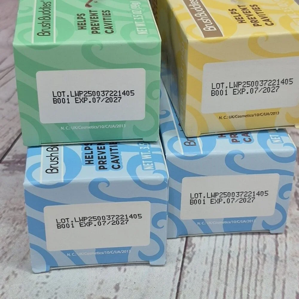 4x‎ Brush Buddies Ice Cream Flavored Toothpaste Cookie Vanilla Mint Chocolate 🍫